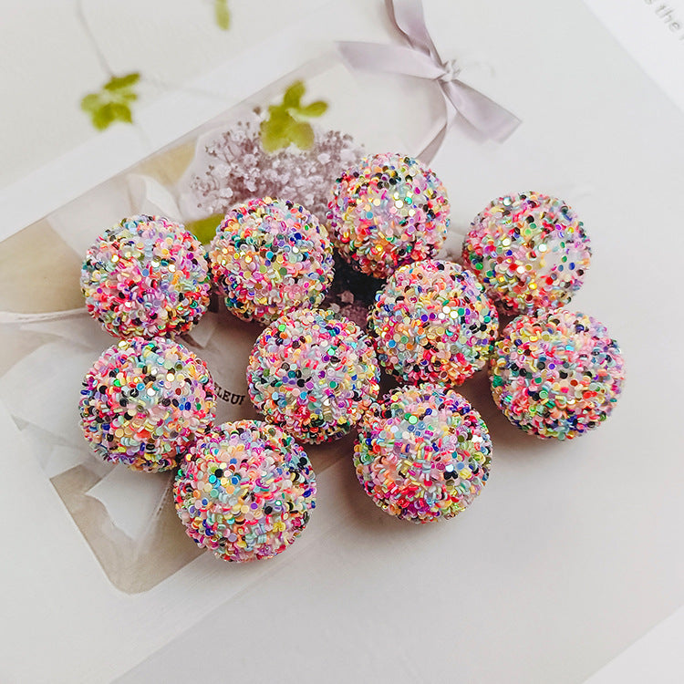 Wholesale 20MM sequin ball Straight hole sequins acrylic beads